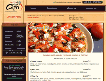 Tablet Screenshot of lincolnpark.pizzacapri.com